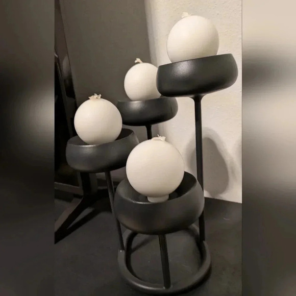 IITTALA Finland Nappula Candelabra 4-Candle Holder Dark Grey Steel Matti Klenell - Picture 5 of 7